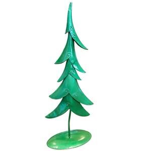 Metal Christmas Tree Tabletop Decor. Rustic, Layered Design 31" height 16" width